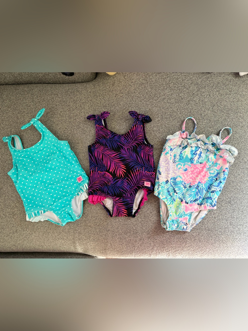 RuffleButts & Lilly Pulitzer Girls Swimsuit Bundle โ 3 One Pieces